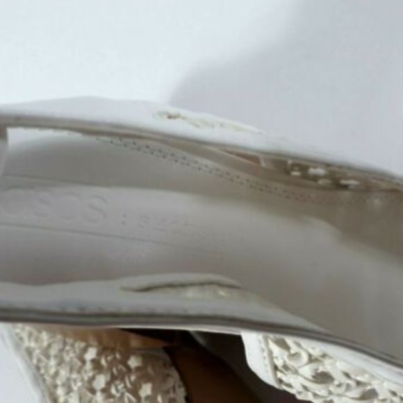 ASOS Shoes womens White Sling Back Slip On Pointed Toe Size 3 - Picture 11 of 11